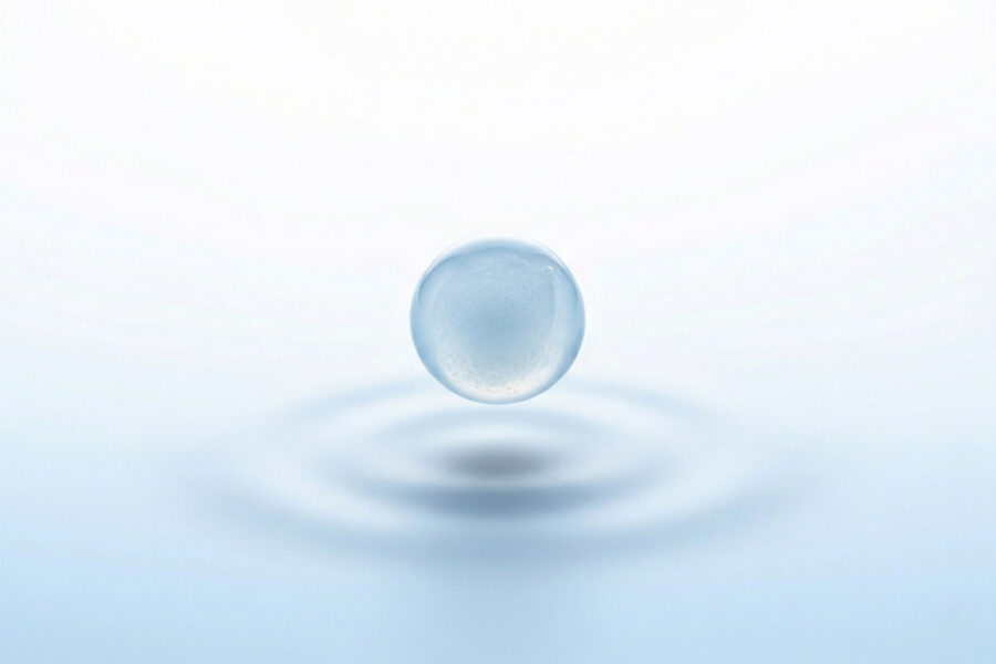 Desmopressina galenica in collirio rappresentata in forma astratta come goccia in sospensione